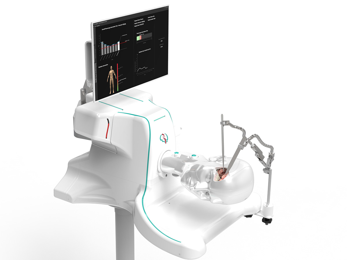 4D-Simulator mit einem patientenspezifischen Kopfmodell, um die komplexe Hirnaneurysma-OP zu trainieren. © SurgeonsLab