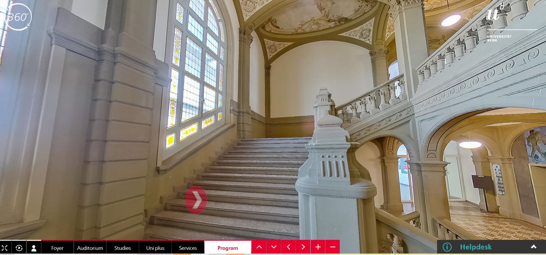 Screenshot aus dem digitalen Portal des Masterinformationstags 2021 der Universität Bern. Bild: Screenshot Universität Bern