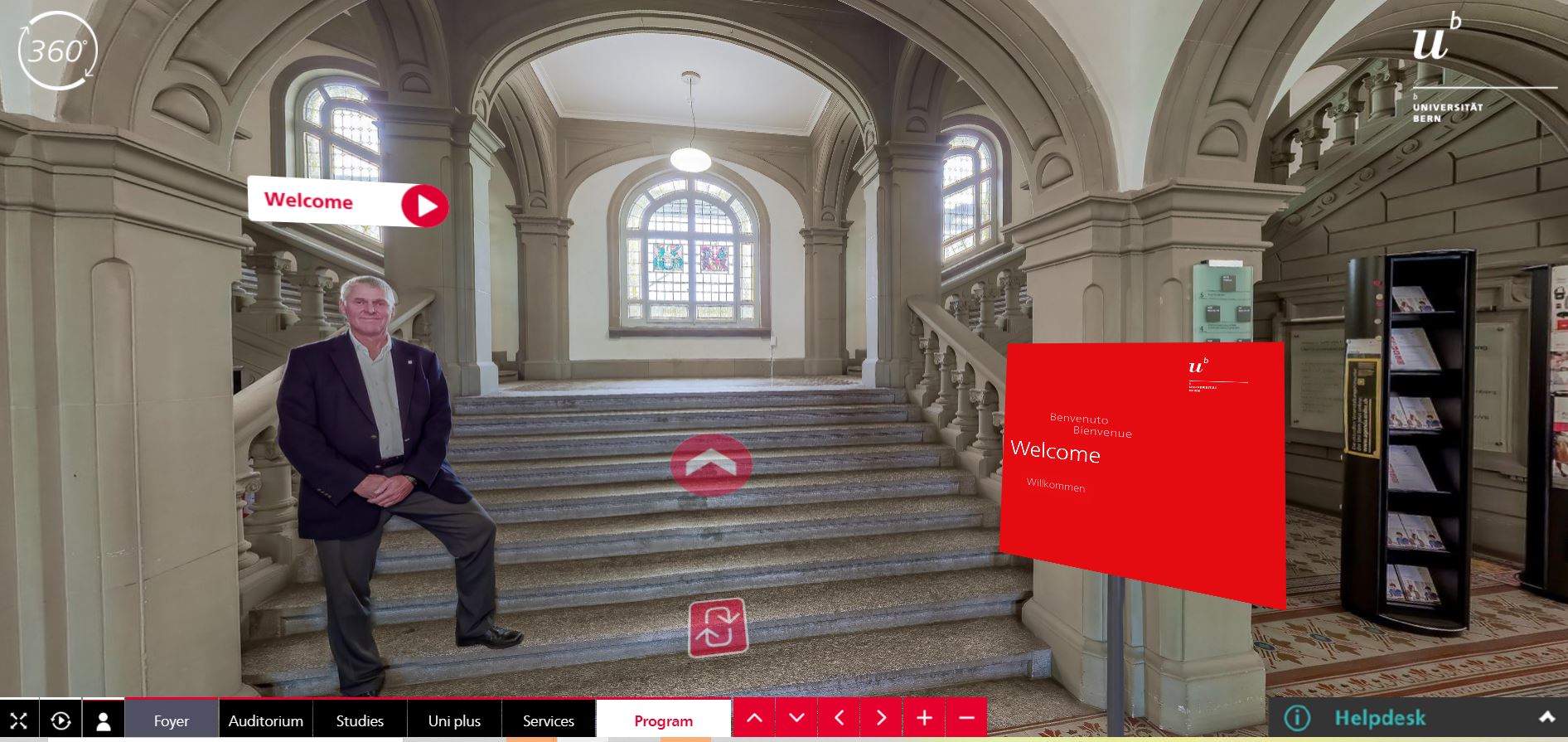 Screenshot aus dem digitalen Portal des Masterinformationstags 2021 der Universität Bern. Bild: Screenshot Universität Bern