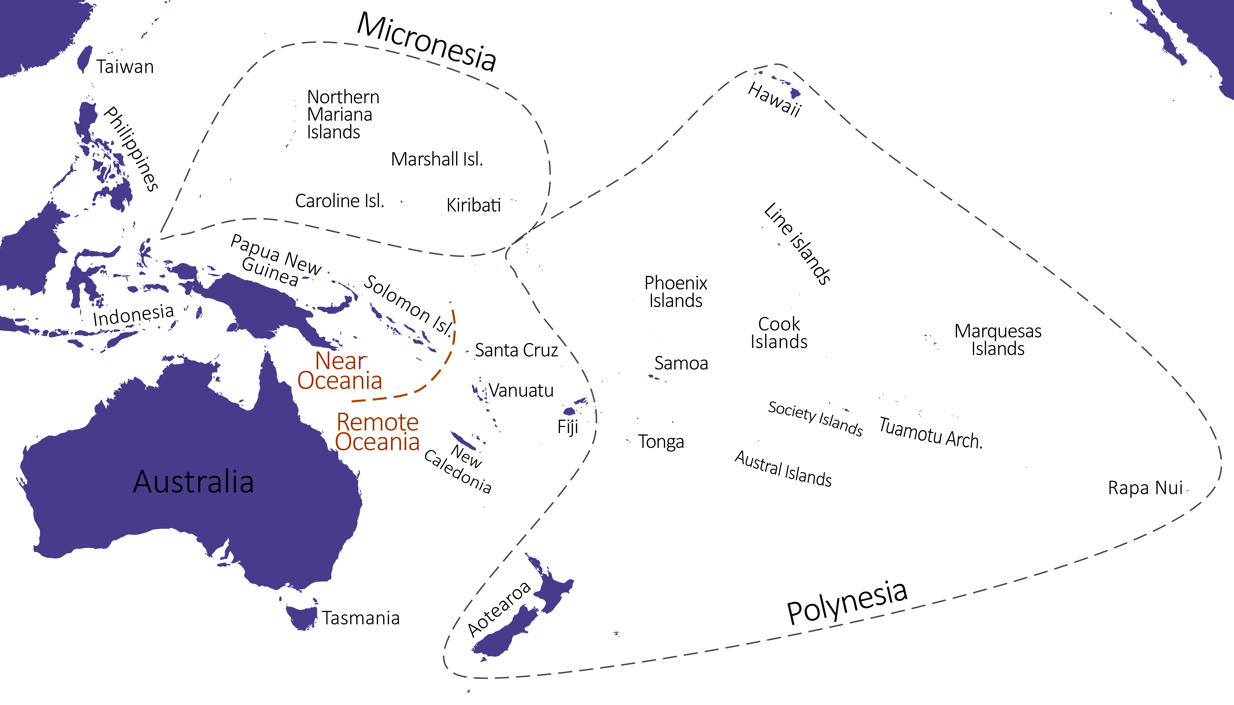 Karte der Inseln im Südpazifik. © Institut Pasteur