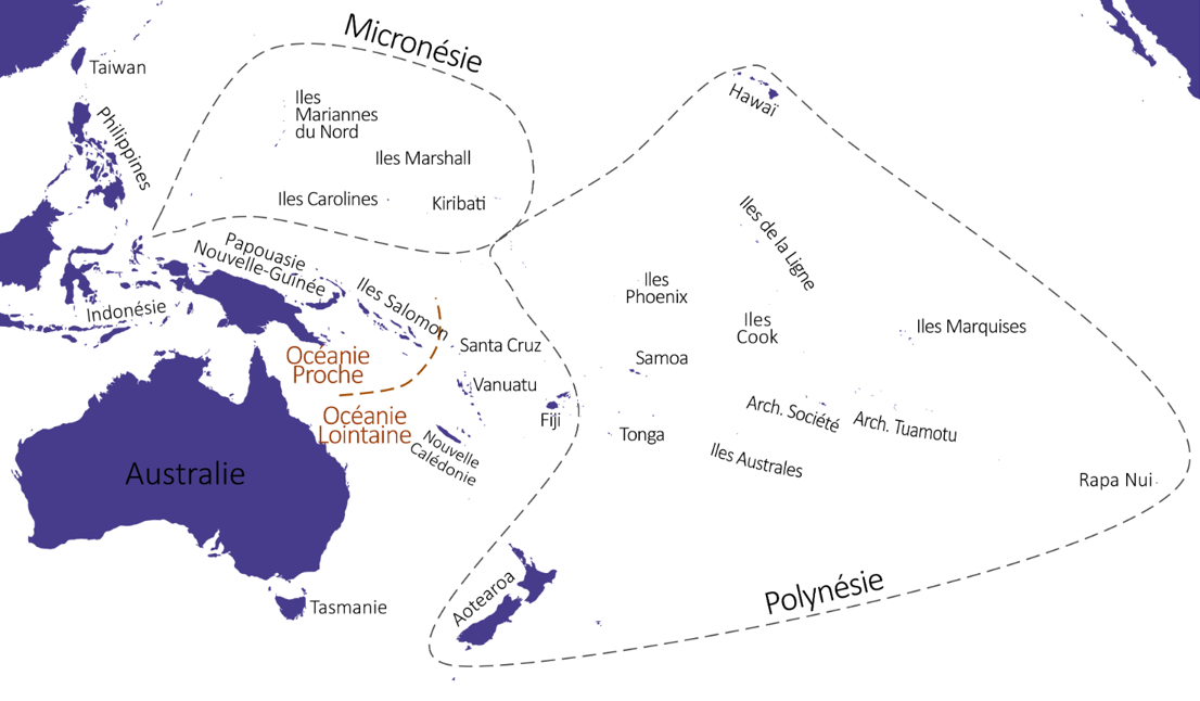 Carte des îles du Pacifique Sud. © Institut Pasteur
