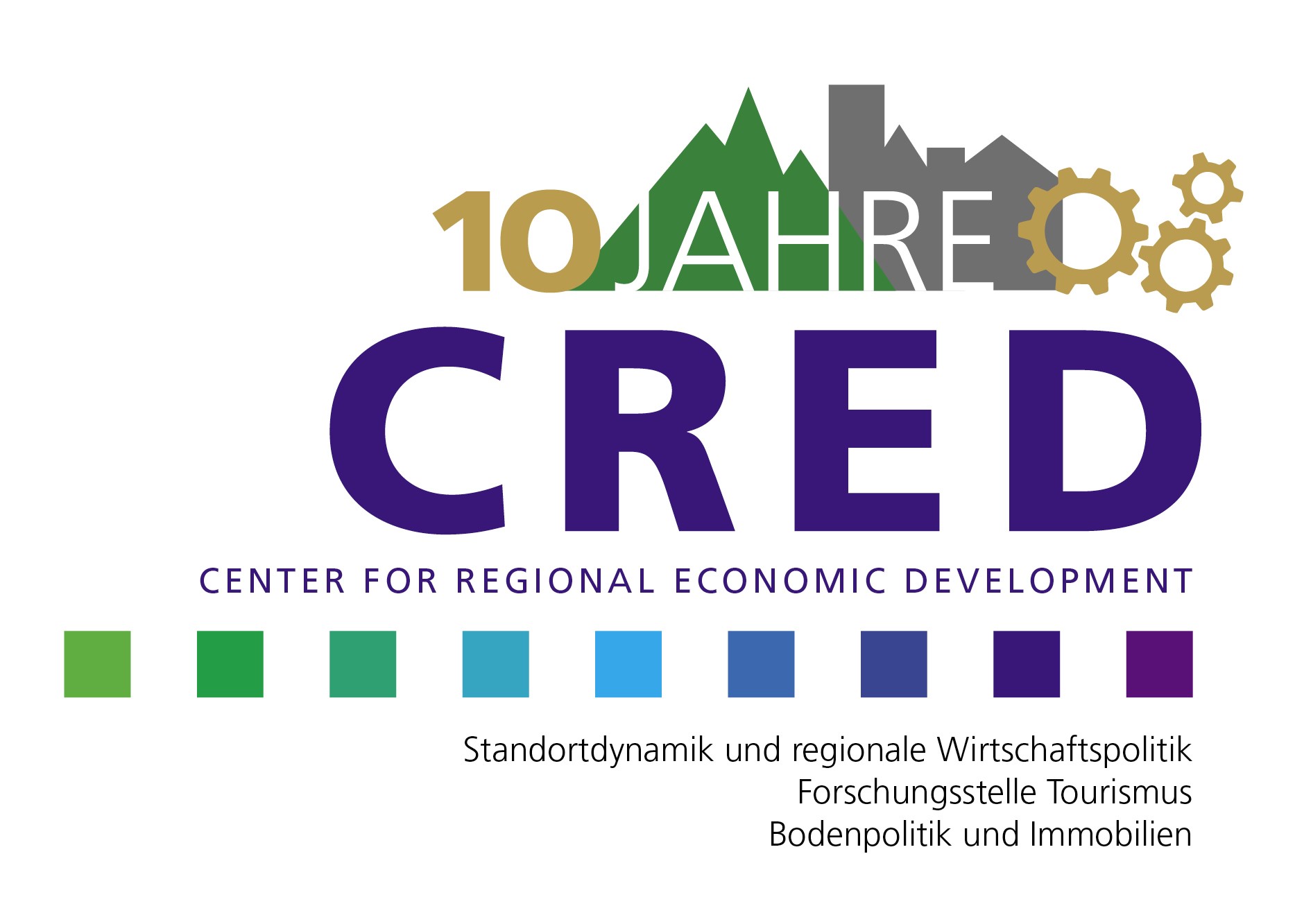 Logo des 10 JahreJubiläums des Center for Regional Economic Development CRED