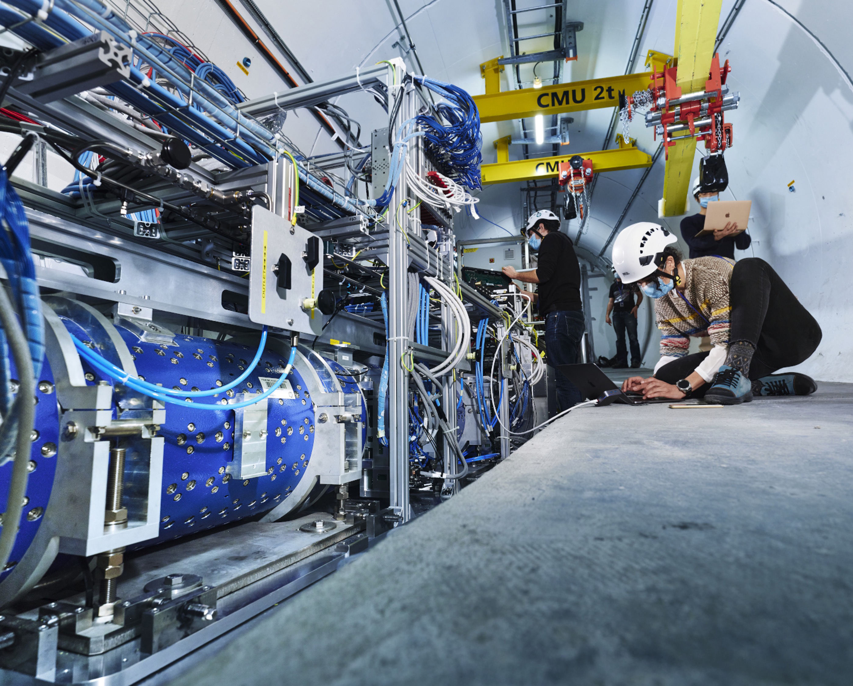 Der FASER-Detektor (Forward Search Experiment) im Tunnel des Large Hadron Collider (LHC) des CERN in Genf. © 2021-2023 CERN