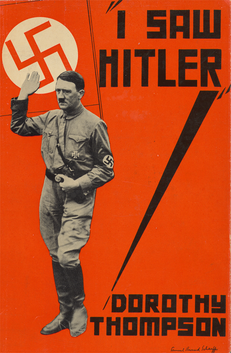 Der Umschlag der US-amerikanischen Ausgabe von Dorothy Thompsons «I saw Hitler!» (1932)   © Farrar & Rinehart, New York