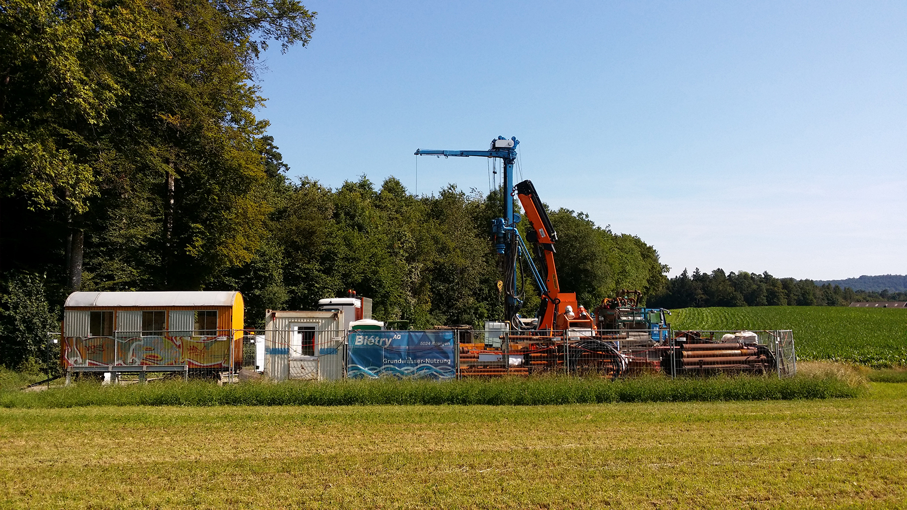 Die Bohrstelle westlich von Bülach/ZH. (Foto: Yama Tomonaga, Eawag, Uni Basel)