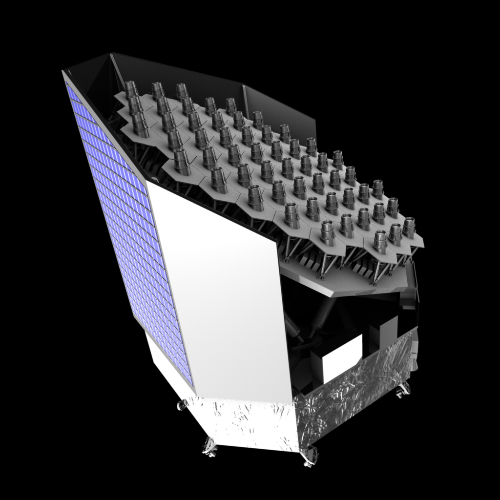 Modellzeichnung des Satelliten PLATO. © ESA