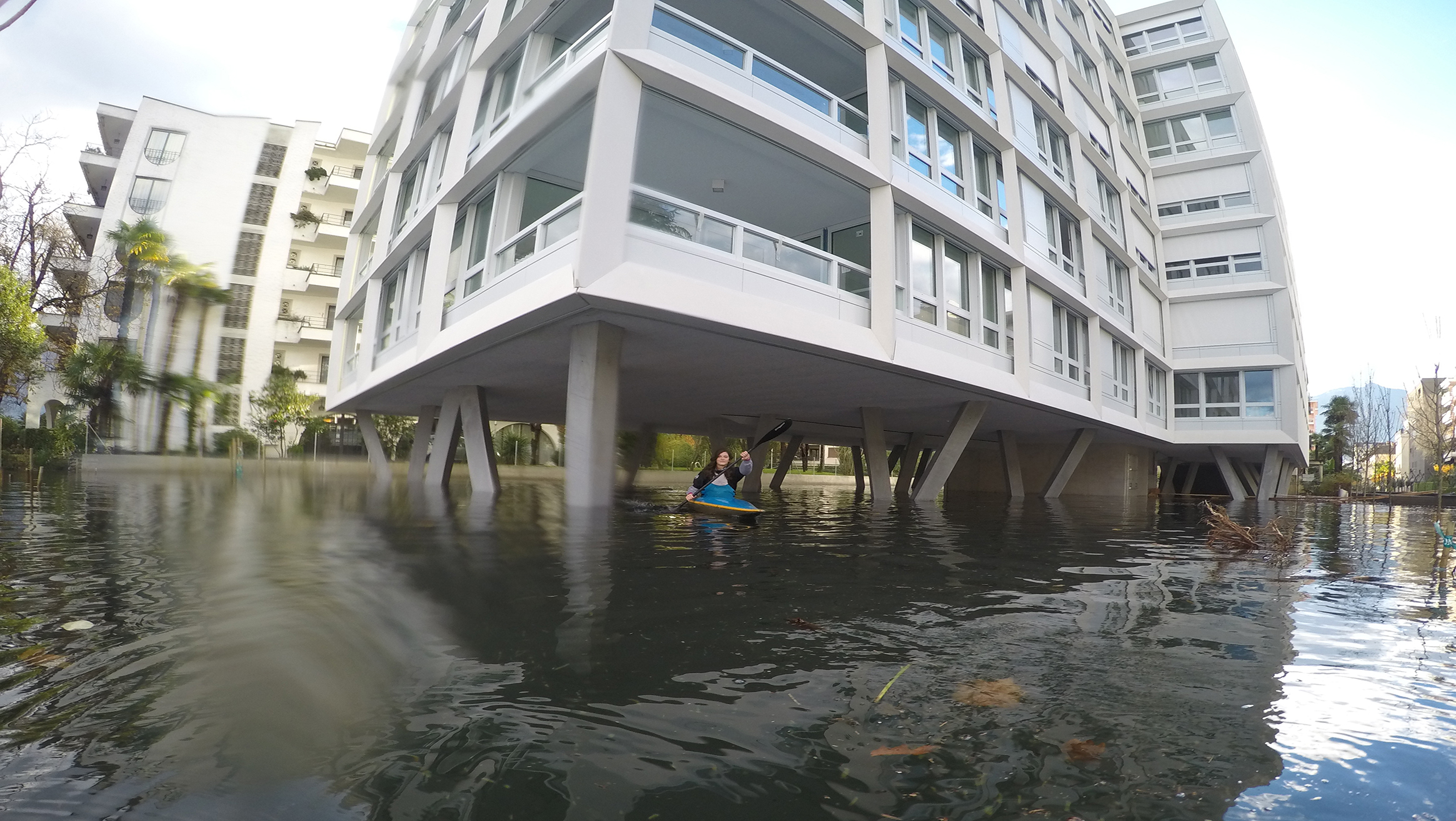 Im November 2014 trat der Lago Maggiore über die Ufer und überschwemmte Wohnquartiere in Locarno. (Bild: Mobiliar Lab für Naturrisiken / Luca Panziera)