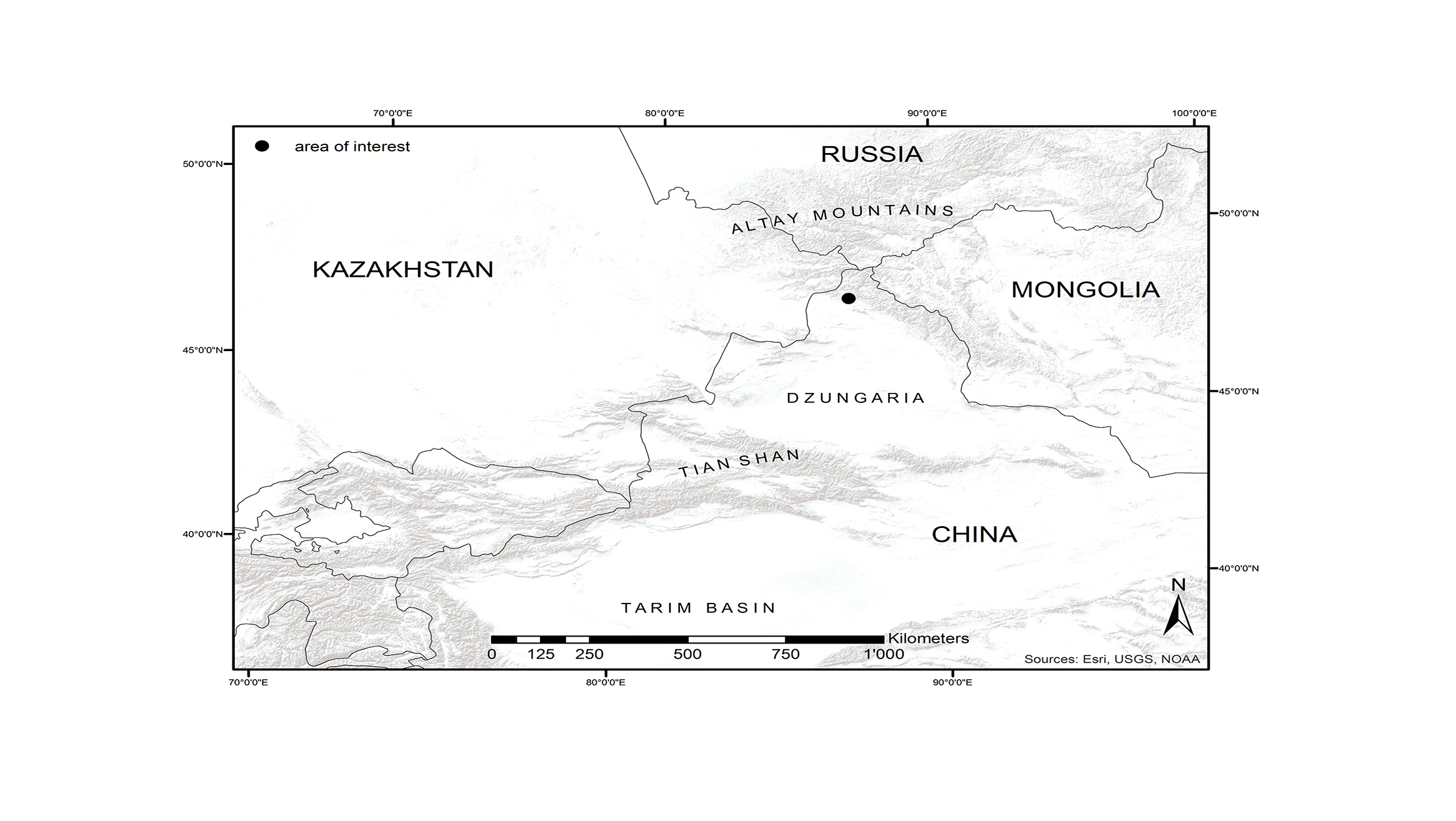 Karte Forschungsgebiet in Xinjiang, China. © zvg