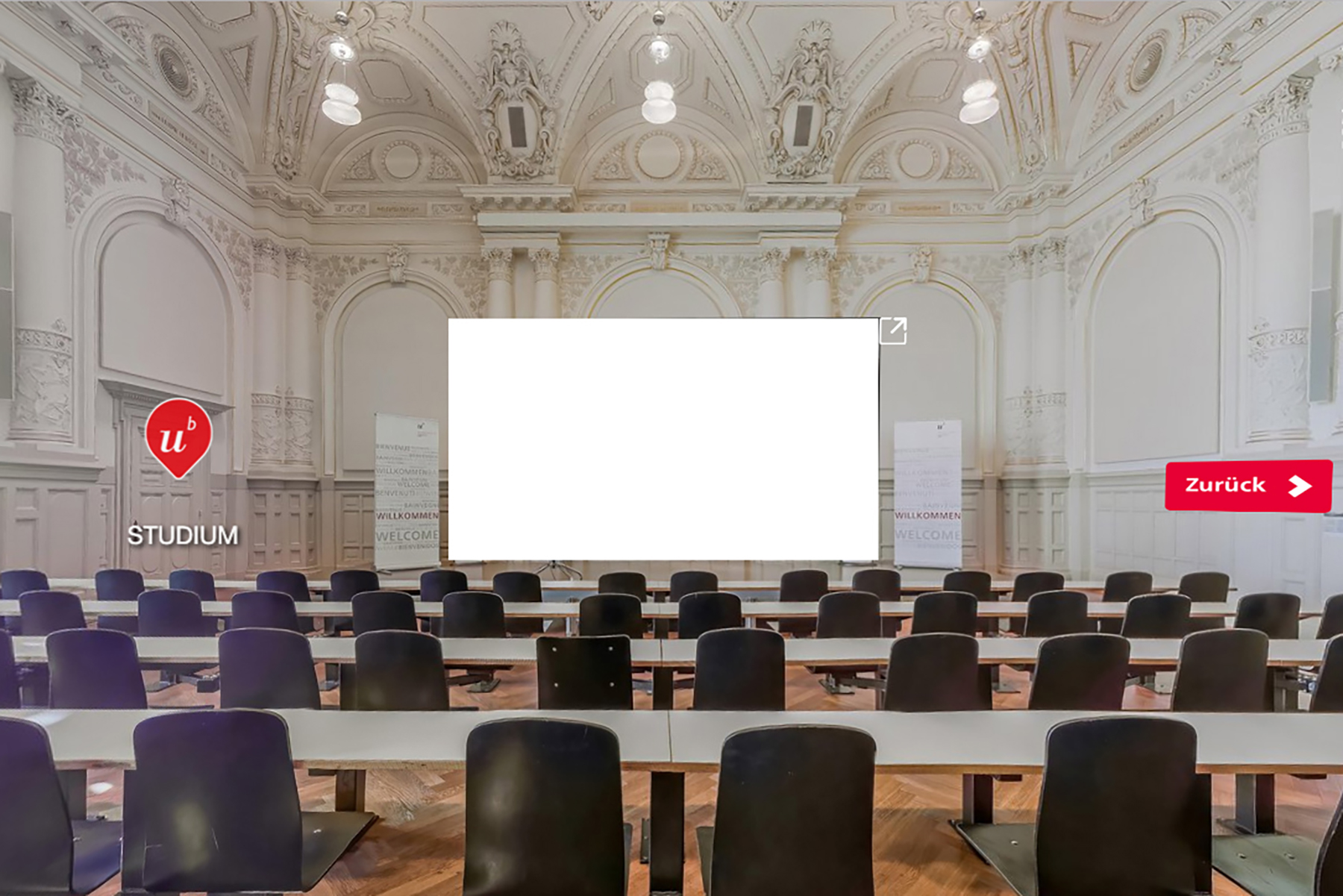 Die digitale Aula auf dem Online-Portal der Bachelorinformationstage 2020. Bild: © Universität Bern